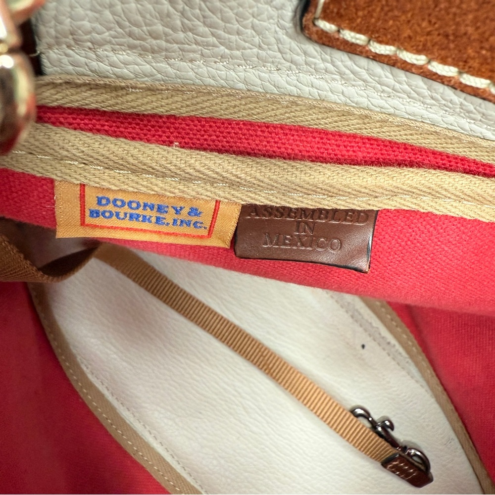 Dooney & Burke Wakefield Tassel Tote leather in bone, gold tone hardware - Picture 7 of 16